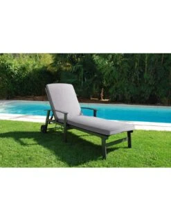 Bain De Soleil Berlin Avec Coussin En Aluminium - Gris Clair -Magasin De Jardin Et D'extérieur bain de soleil berlin avec coussin en aluminium 2