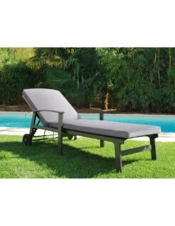 Bain De Soleil Berlin Avec Coussin En Aluminium - Gris Clair -Magasin De Jardin Et D'extérieur bain de soleil berlin avec coussin en aluminium 4