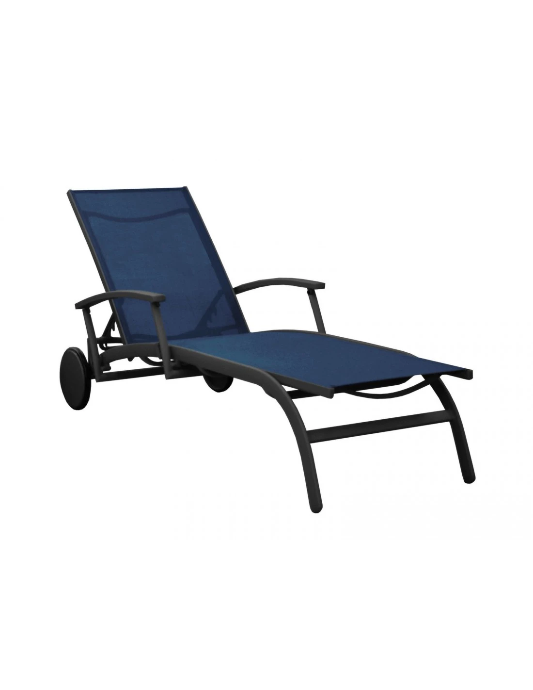 Bain de soleil Élégance - Aluminium - Graphite / Bleu Bain De Soleil Élégance - Aluminium - Graphite / Bleu -Magasin De Jardin Et D'extérieur bain de soleil elegance aluminium et toile au choix 1