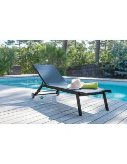 Bain De Soleil Florence En Aluminium - Graphite / Gris -Magasin De Jardin Et D'extérieur bain de soleil florence aluminium et toile tpep proloisirs 5