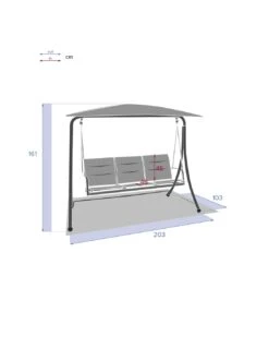 Balancelle De Jardin LAKO 3 Places - Polyester Et Acier -Magasin De Jardin Et D'extérieur balancelle de jardin lako 3 places polyester et acier 5