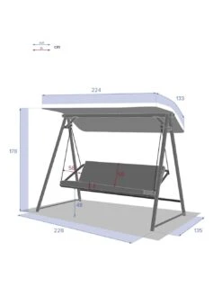 Balancelle De Jardin Soly 3 Places - Acier Effet Bois -Magasin De Jardin Et D'extérieur balancelle de jardin soly 3 places acier effet bois 4