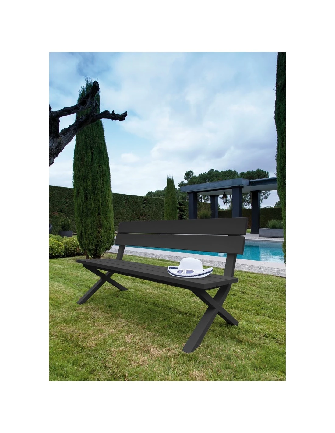 Banc de jardin CROSSWAY - Aluminium - Graphite Banc De Jardin CROSSWAY - Aluminium - Graphite -Magasin De Jardin Et D'extérieur banc de jardin crossway aluminium au choix 3