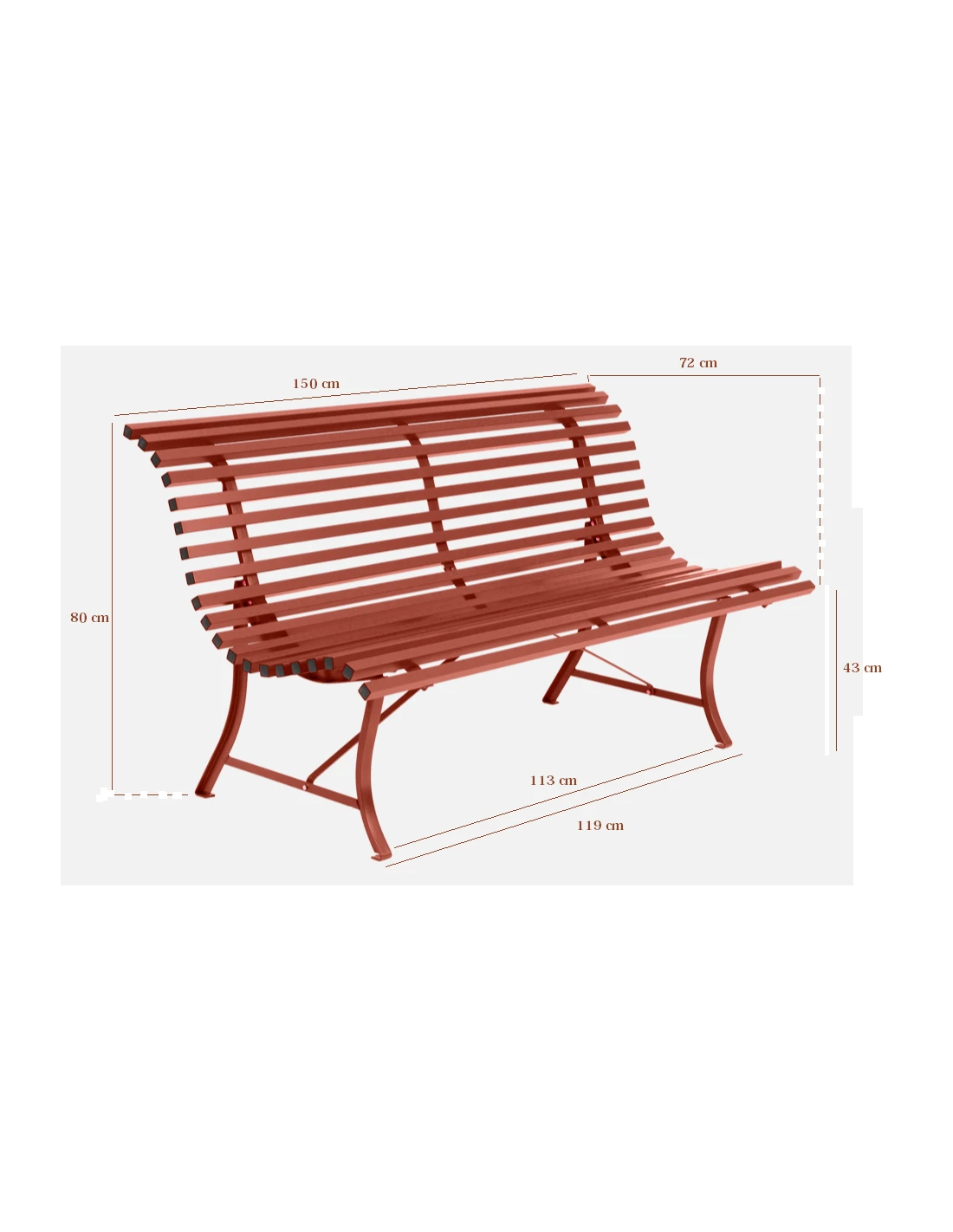 Banc de jardin Louisiane L.150 cm - Métal - cerise noire Banc De Jardin Louisiane L.150 Cm - Métal - Cerise Noire -Magasin De Jardin Et D'extérieur banc de jardin louisiane l150 cm metal 9
