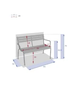 Banc De Jardin Métal Greensboro - Acier époxy - Moutarde -Magasin De Jardin Et D'extérieur banc de jardin metal greensboro acier epoxy moutarde 2