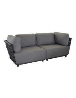 Canapé Hug 2/3 Places En Aluminium Et Sangle Rubber Anthracite