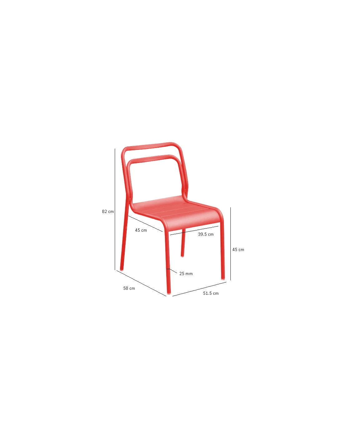 Chaise de jardin EOS Empilable en Aluminium - Tournesol Chaise De Jardin EOS Empilable En Aluminium - Tournesol -Magasin De Jardin Et D'extérieur chaise de jardin eos empilable en aluminium coloris au choix 8