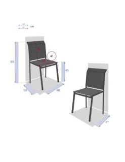 Chaise De Jardin Essentia Empilable - Aluminium Graphite -Magasin De Jardin Et D'extérieur chaise de jardin essentia empilable aluminium graphite 1 3