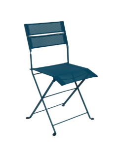 Chaise De Jardin Latitude Pliante - Acier Et Batyline - Bleu Acapulco