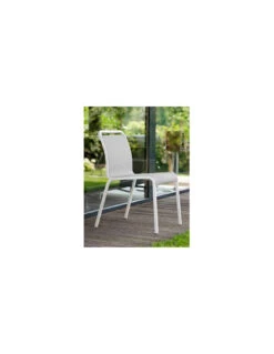 Chaise De Jardin Oskar - Aluminium Blanc, Textilène Argent -Magasin De Jardin Et D'extérieur chaise de jardin oskar plusieurs coloris 7
