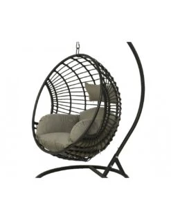 Fauteuil œuf Suspendu LONDON - Acier époxy Et Résine Tressée 3 Fauteuil œuf Suspendu LONDON - Acier époxy Et Résine Tressée -Magasin De Jardin Et D'extérieur chaise loveuse suspendue london 3