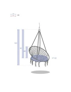Chaise Suspendue De Jardin Plumaya En Macramé -Magasin De Jardin Et D'extérieur chaise suspendue plumaya en macrame hesperide 2