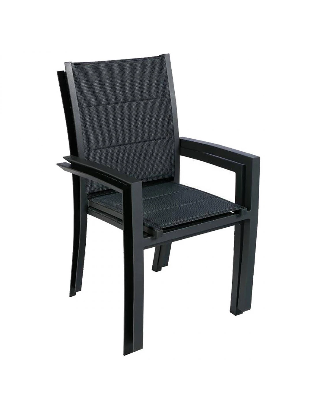 Fauteuil de jardin Allure empilable - Aluminium et texaline matelassée - Graphite / Poivre Fauteuil De Jardin Allure Empilable - Aluminium Et Texaline Matelassée - Graphite / Poivre -Magasin De Jardin Et D'extérieur fauteuil de jardin allure empilable aluminium et texaline matelassee graphite poivre 1