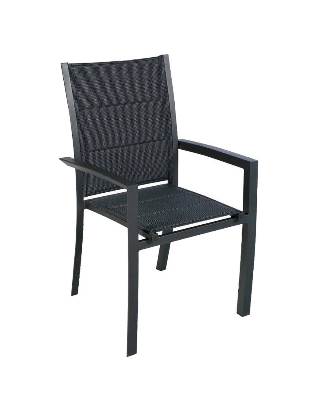 Fauteuil de jardin Allure empilable - Aluminium et texaline matelassée - Graphite / Poivre Fauteuil De Jardin Allure Empilable - Aluminium Et Texaline Matelassée - Graphite / Poivre -Magasin De Jardin Et D'extérieur fauteuil de jardin allure empilable aluminium et texaline matelassee graphite poivre