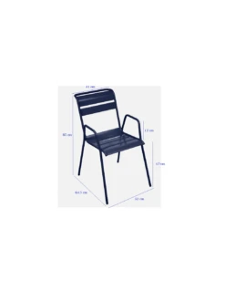 Fauteuil De Jardin Bridge Monceau Empilable Métal - Bleu Lagune -Magasin De Jardin Et D'extérieur fauteuil de jardin bridge monceau empilable metal 12