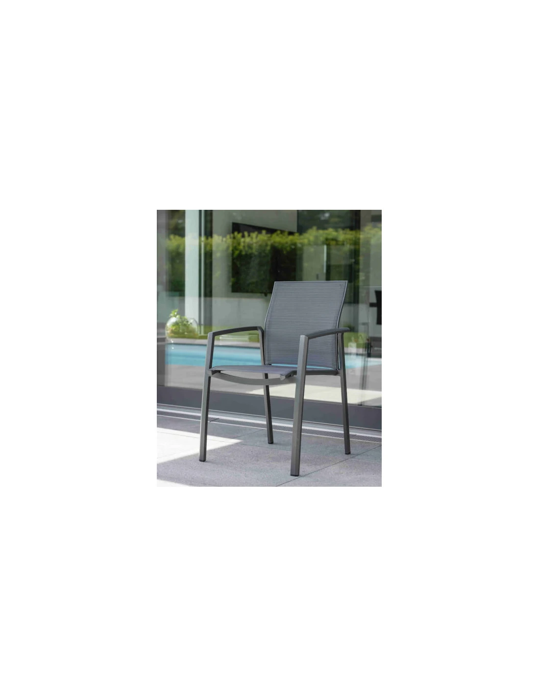 Fauteuil de jardin KARI - Anthracite textilène argent Fauteuil De Jardin KARI - Anthracite Textilène Argent -Magasin De Jardin Et D'extérieur fauteuil de jardin kari plusieurs coloris 2