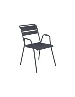 Fauteuil De Jardin Monceau XL Empilable Métal - Carbone