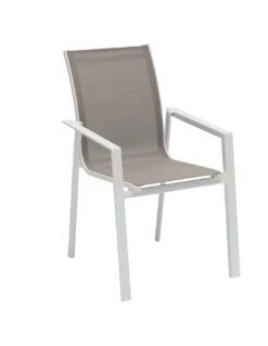 Fauteuil De Jardin Pavane - Aluminium Et Texaline - Blanc Et Noisette -Magasin De Jardin Et D'extérieur fauteuil de jardin pavane aluminium et texaline 3