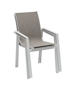Fauteuil De Jardin Pavane - Aluminium Et Texaline - Blanc Et Noisette -Magasin De Jardin Et D'extérieur fauteuil de jardin pavane aluminium et texaline 4