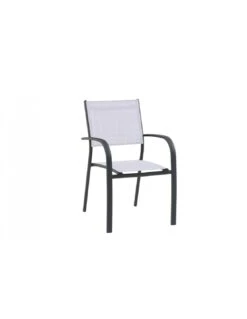 Fauteuil De Jardin Tosca En Aluminium Et Textilène - Gris Chiné