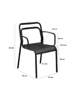 Fauteuil EOS Empilable En Aluminium - Graphite