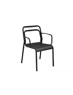 Fauteuil EOS Empilable En Aluminium - Noir