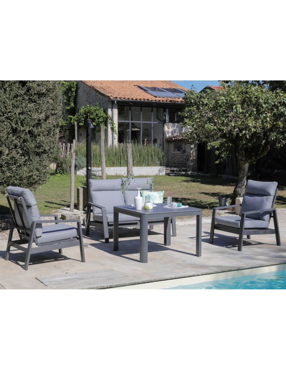 Fauteuil Le Marseille en Aluminium Grey Fauteuil Le Marseille En Aluminium Grey -Magasin De Jardin Et D'extérieur fauteuil le marseille en aluminium grey 1 4