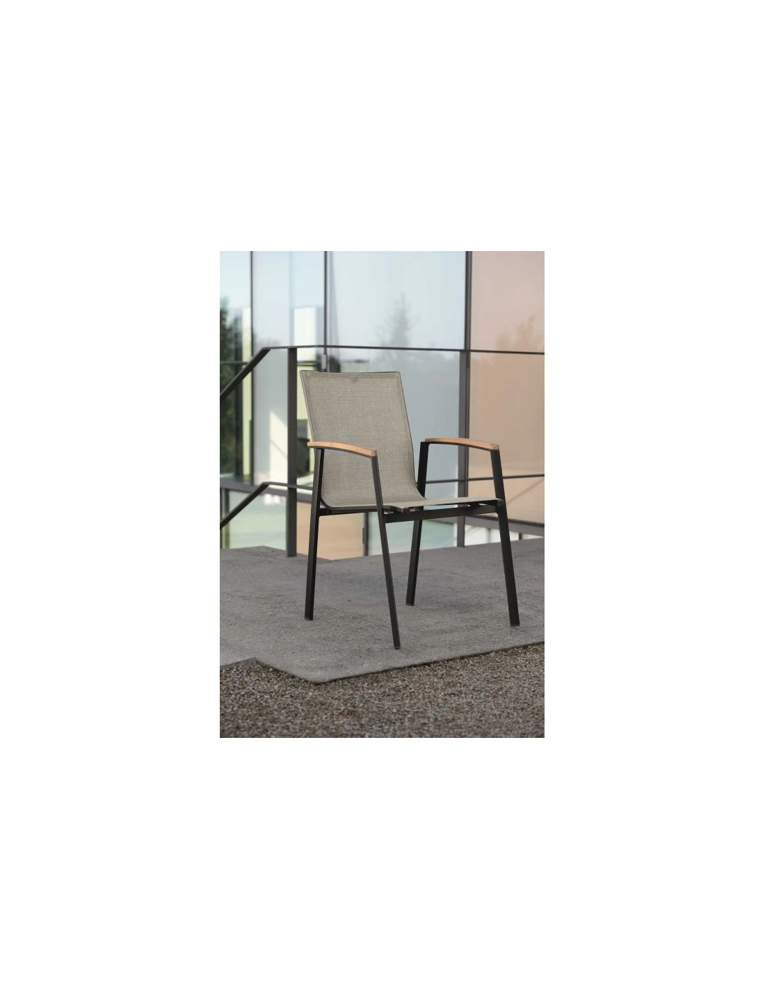 Fauteuil new Top - Noir mat textilène gris lin Fauteuil New Top - Noir Mat Textilène Gris Lin -Magasin De Jardin Et D'extérieur fauteuil new top plusieurs coloris 2