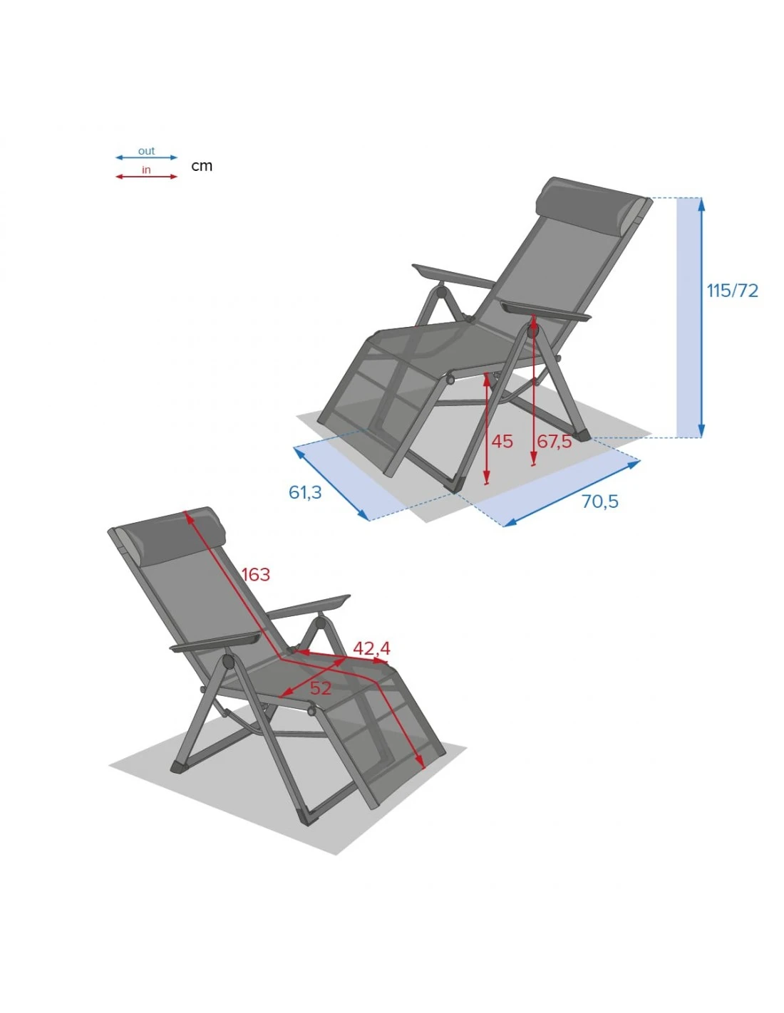 Fauteuil relax Decima - inclinable 8 positions - Ardoise / Gris Quartz Fauteuil Relax Decima - Inclinable 8 Positions - Ardoise / Gris Quartz -Magasin De Jardin Et D'extérieur fauteuil relax decima inclinable 8 positions ardoise gris quartz 7