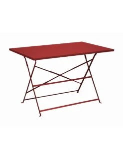 Guéridon Cuba Pliant 110x70 Cm - Acier époxy - Rouge