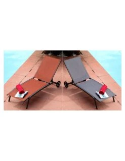 Lit De Soleil Celio En Aluminium Grey - Grey / Paprika -Magasin De Jardin Et D'extérieur lit de soleil celio aluminium grey toile au choix 2