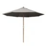 Parasol Bois Ø300 Cm Ouverture à Manivelle En 3 Coloris - Gris