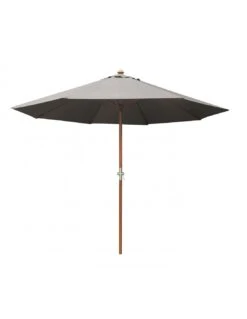 Parasol Bois Ø300 Cm Ouverture à Manivelle En 3 Coloris - Gris