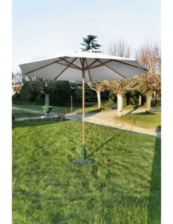 Parasol Bois Ø300 Cm Ouverture à Manivelle En 3 Coloris - Ecru 2 Parasol Bois Ø300 Cm Ouverture à Manivelle En 3 Coloris - Ecru -Magasin De Jardin Et D'extérieur parasol bois o300 cm ouverture a manivelle 3 coloris proloisirs 5