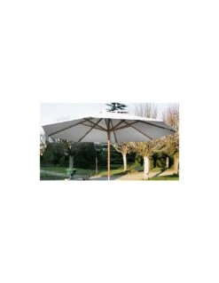 Parasol Bois Ø300 Cm Ouverture à Manivelle En 3 Coloris - Taupe -Magasin De Jardin Et D'extérieur parasol bois o300 cm ouverture a manivelle 3 coloris proloisirs 6