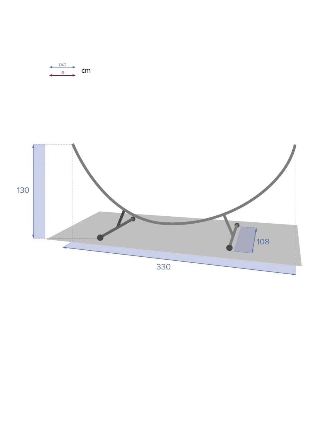 Pied de hamac Demi-Lune - 330 x 110 x 130 cm - Acier Pied De Hamac Demi-Lune - 330 X 110 X 130 Cm - Acier -Magasin De Jardin Et D'extérieur pied de hamac demi lune 330 x 110 x 130 cm acier 3