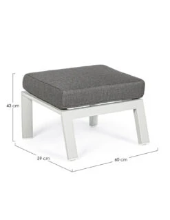 Pouf Ottoman Kledi Aluminium Gris Lunar -Magasin De Jardin Et D'extérieur pouf ottoman kledi aluminium gris lunar 2