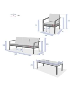 Salon De Jardin 5 Places Evasion - Aluminium Et Coussins Polyester - Graphite -Magasin De Jardin Et D'extérieur salon de jardin 5 places evasion aluminium et coussins polyester 8