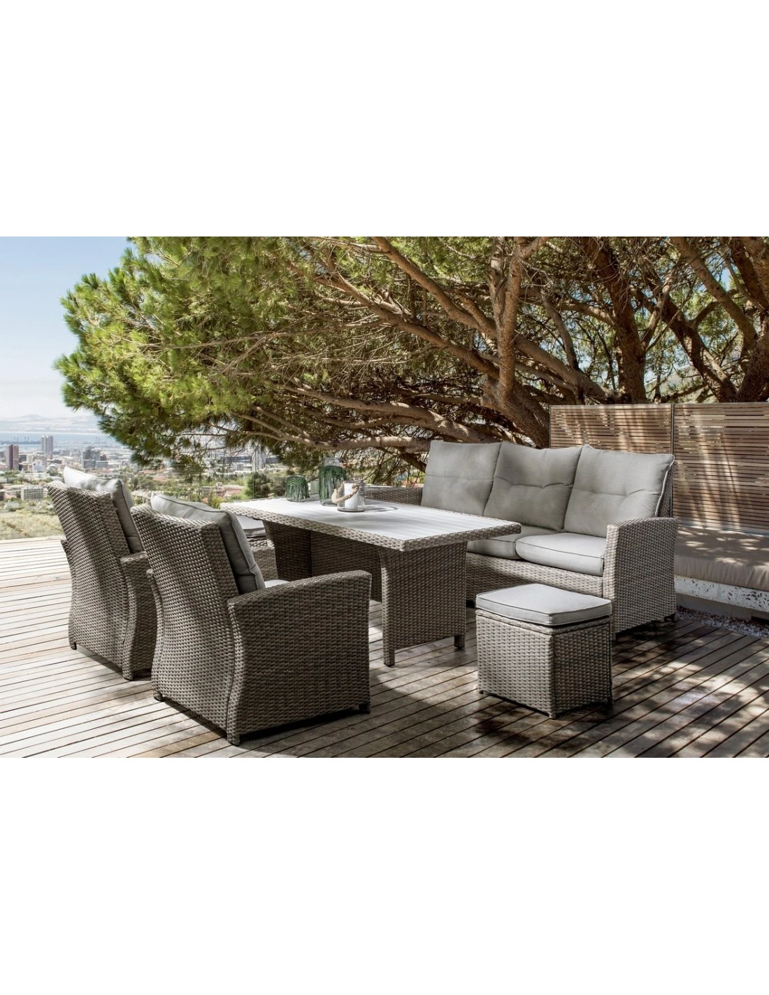 Salon de jardin Ariel - 7 places - Résine synthétique Naturel Salon De Jardin Ariel - 7 Places - Résine Synthétique Naturel -Magasin De Jardin Et D'extérieur salon de jardin ariel 7 places resine synthetique naturel 1