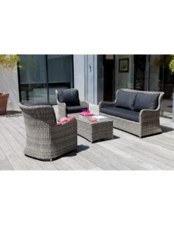 Salon De Jardin Denver - Aluminium Et Résine Tressée -Magasin De Jardin Et D'extérieur salon de jardin denver aluminium et resine tressee 2