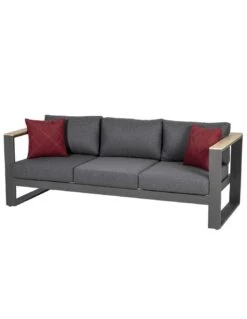 Salon De Jardin Emperia Graphite 5 Places - Aluminium Et Acacia -Magasin De Jardin Et D'extérieur salon de jardin emperia graphite 5 places aluminium et acacia 2