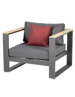 Salon De Jardin Emperia Graphite 5 Places - Aluminium Et Acacia -Magasin De Jardin Et D'extérieur salon de jardin emperia graphite 5 places aluminium et acacia 4