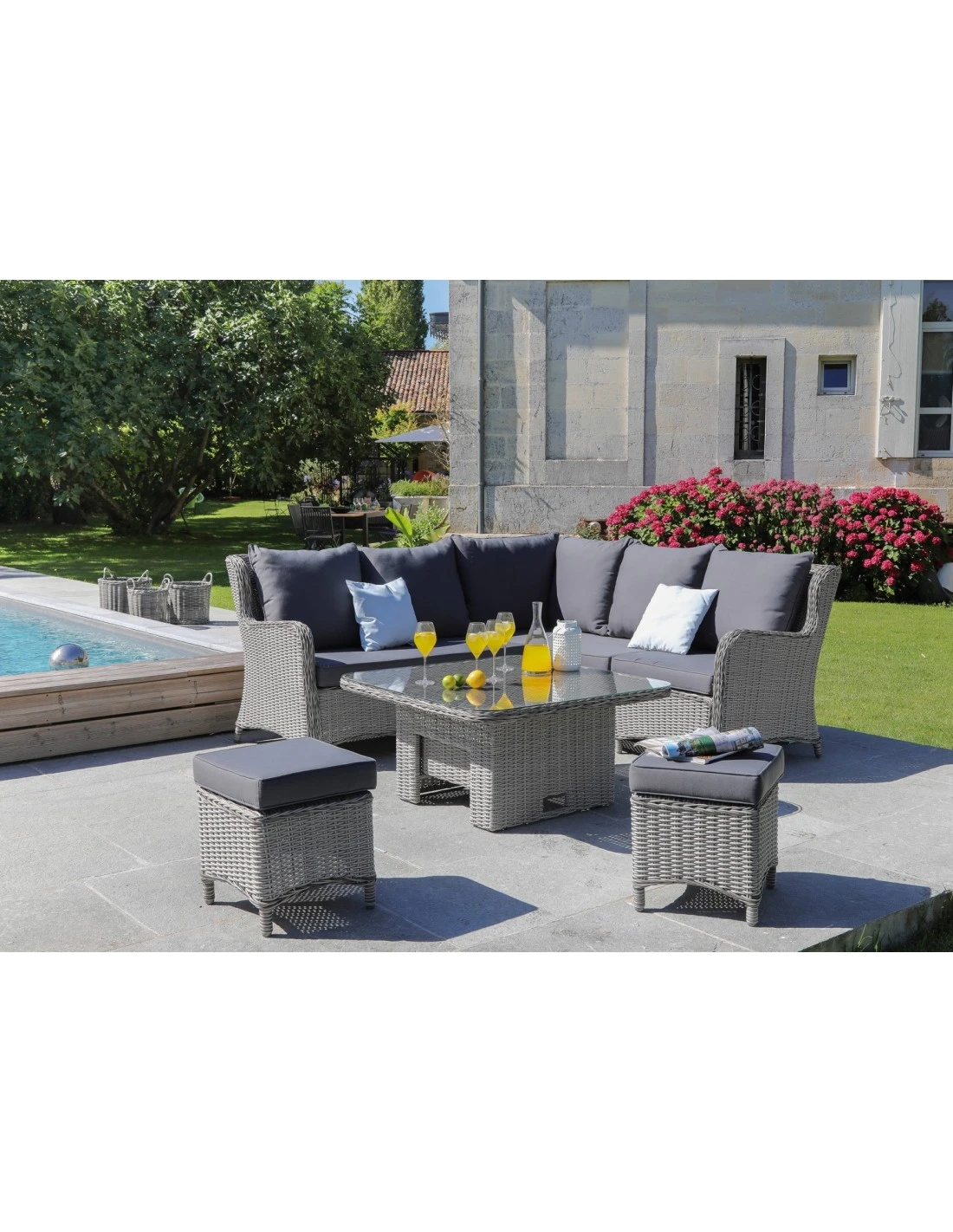 Salon de jardin d'angle Toulon - Aluminium et résine tressée - Gris Salon De Jardin D'angle Toulon - Aluminium Et Résine Tressée - Gris -Magasin De Jardin Et D'extérieur salon de jardin toulon aluminium et resine tressee 1