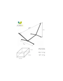 Set Hamac Metalik - Hamac Avec Support - Jobek - Multicolore -Magasin De Jardin Et D'extérieur set hamac metalik hamac avec support toile au choix jobek 12