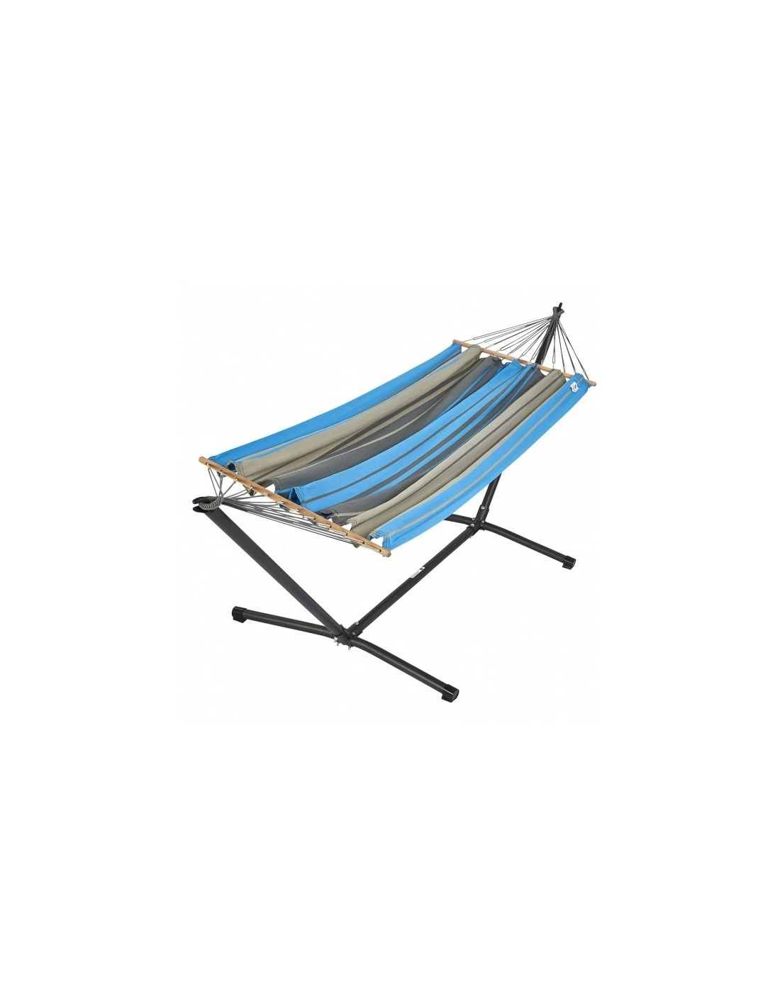 Set Hamac Metalik - Hamac avec support - jobek - Turquoise anthracite XL 140X300 Set Hamac Metalik - Hamac Avec Support - Jobek - Turquoise Anthracite XL 140X300 -Magasin De Jardin Et D'extérieur set hamac metalik hamac avec support toile au choix jobek