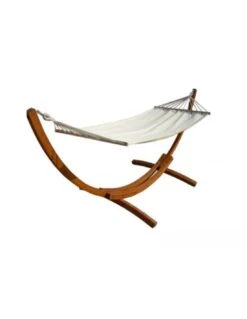 Support Hamac En Bois De Mélèze Avec Toile Lin Coton