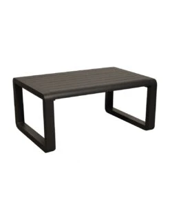 Table Basse De Jardin Quenza II En Aluminium Graphite Avec Plateau à Lattes