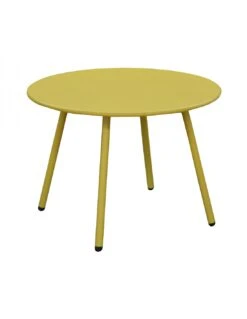 Table Basse De Jardin Rio Ø50 Cm - Acier - Moutarde