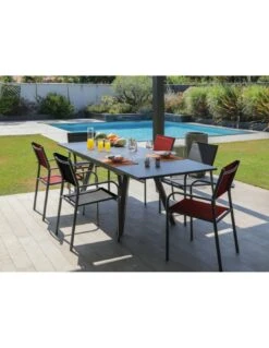 Table De Jardin AGRA Extensible 150/200/250 Cm - Aluminium Et Verre - Graphite / Gris 2 Table De Jardin AGRA Extensible 150/200/250 Cm - Aluminium Et Verre - Graphite / Gris -Magasin De Jardin Et D'extérieur table de jardin agra extensible 150200250 cm aluminium et verre graphite gris 2
