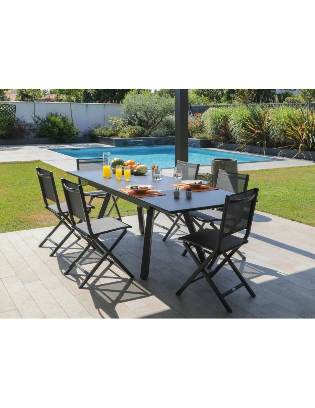 Table de jardin AGRA extensible 150/200/250 cm - Aluminium et verre - Graphite / Gris Table De Jardin AGRA Extensible 150/200/250 Cm - Aluminium Et Verre - Graphite / Gris -Magasin De Jardin Et D'extérieur table de jardin agra extensible 150200250 cm aluminium et verre graphite gris 3